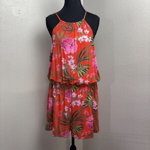 Old Navy Racerback Halter Neck Romper Women's PL Cruise Tropical Floral Summer